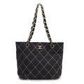 Chanel Surpique Chain Tote Quilted Wool Small