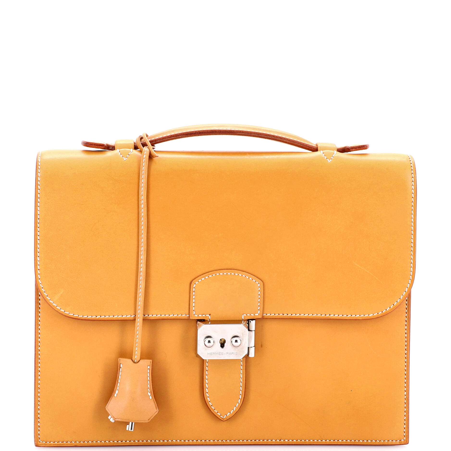 Hermes Sac a Depeches Bag Vache Natural 27