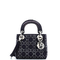 Christian Dior Lady Dior Bag Crystal Embellished Cannage Quilt Satin Mini