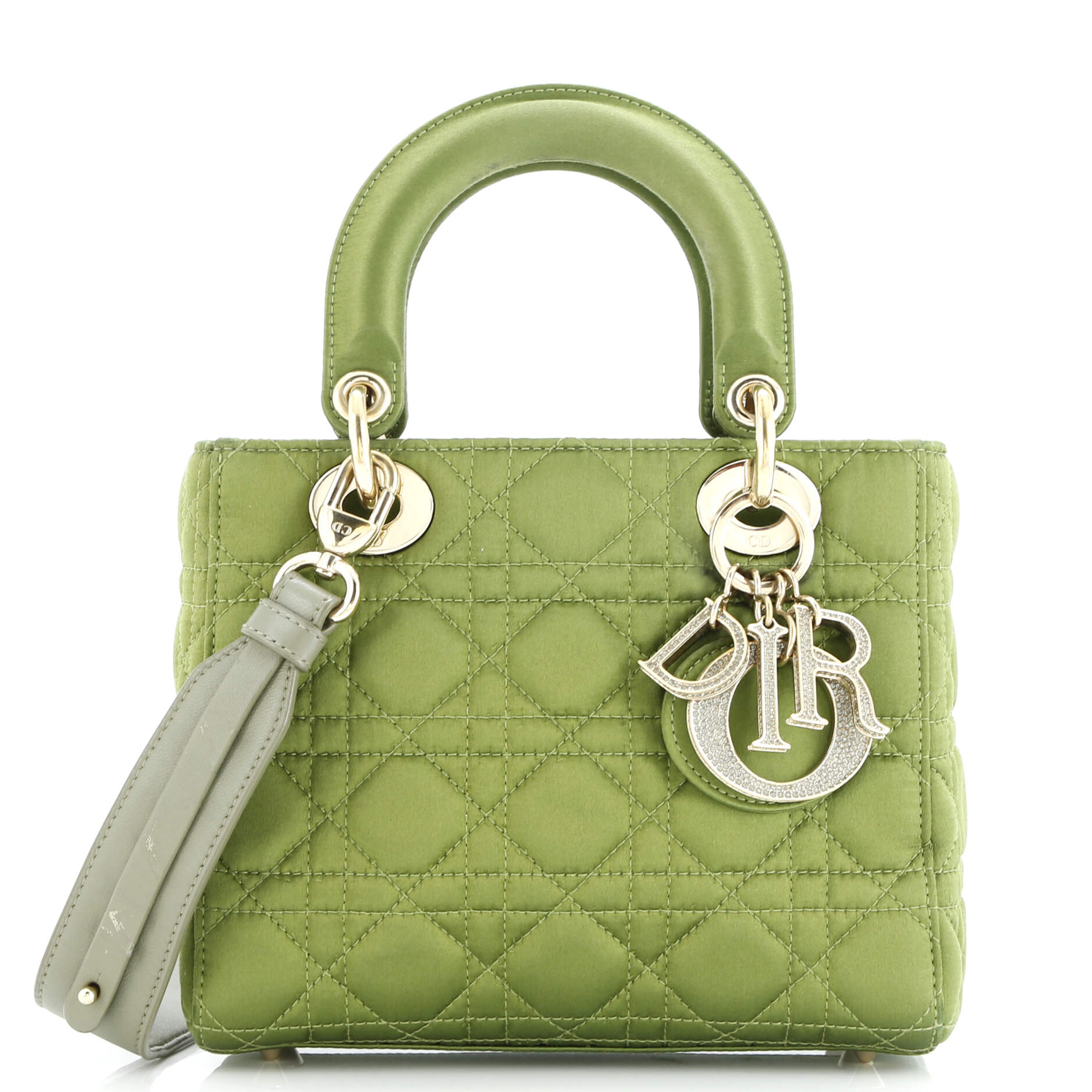Christian Dior My ABCDior Lady Dior Bag Cannage Quilt Satin with Crystal Charms