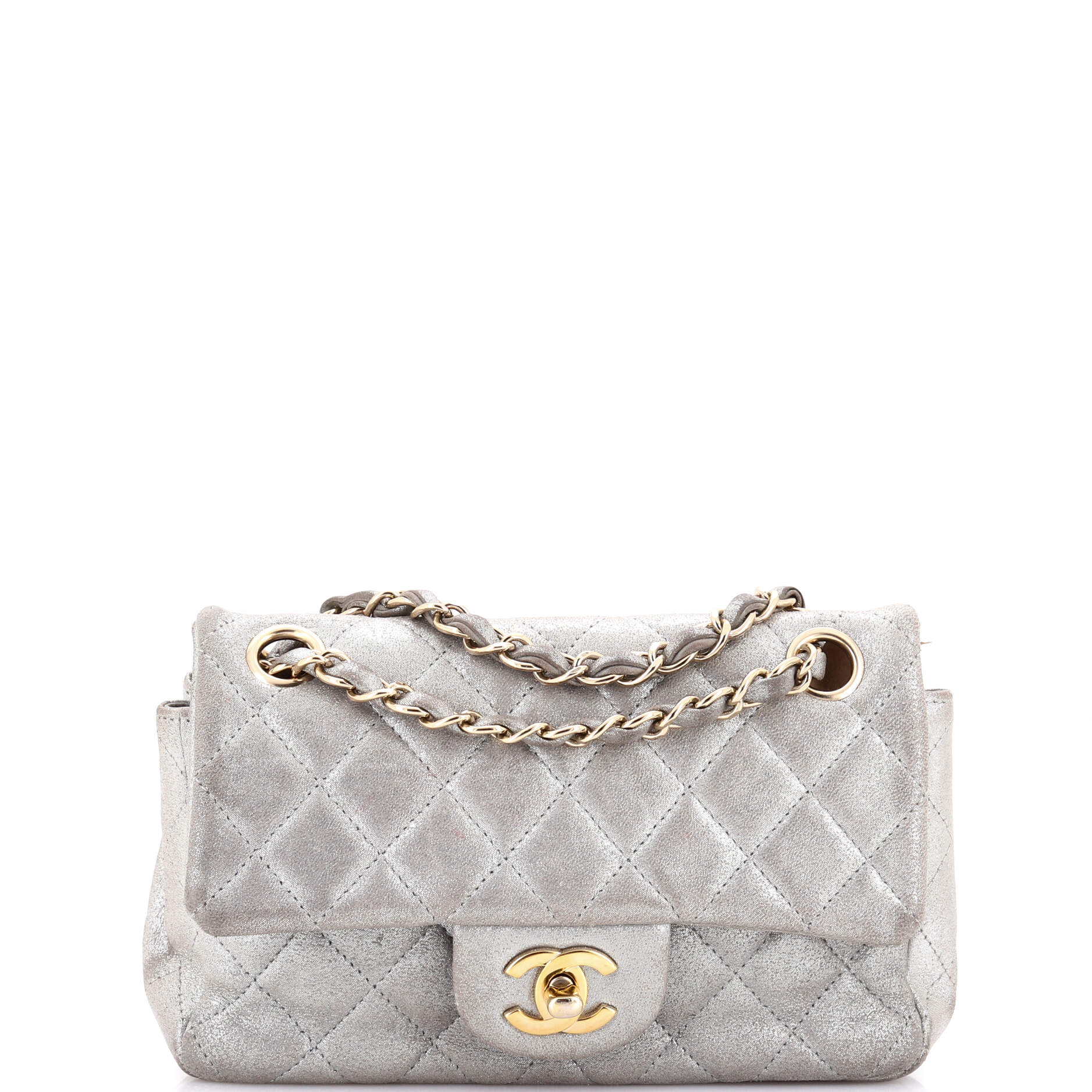 Chanel Classic Single Flap Bag Quilted Iridescent Calfskin Mini