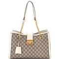 Gucci Padlock Chain Tote GG Coated Canvas with Leather Medium