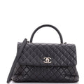 Chanel Coco Top Handle Bag Quilted Caviar Medium