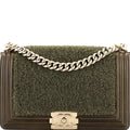 Chanel Boy Flap Bag Shearling with Leather Old Medium