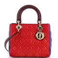 Christian Dior Tricolor Lady Dior Bag Cannage Quilt Lambskin Medium