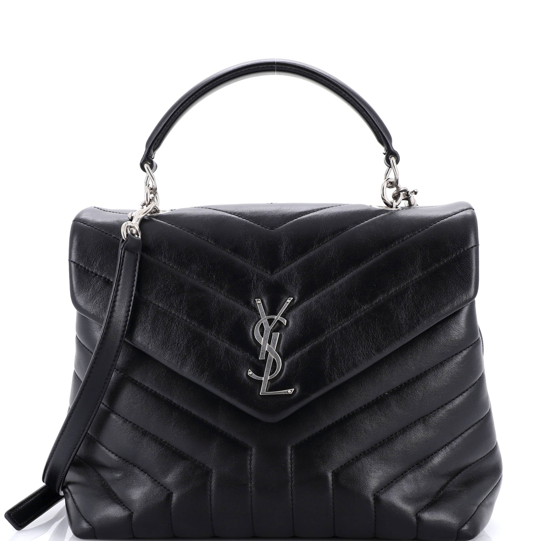 Saint Laurent LouLou Top Handle Bag Matelasse Chevron Leather Medium
