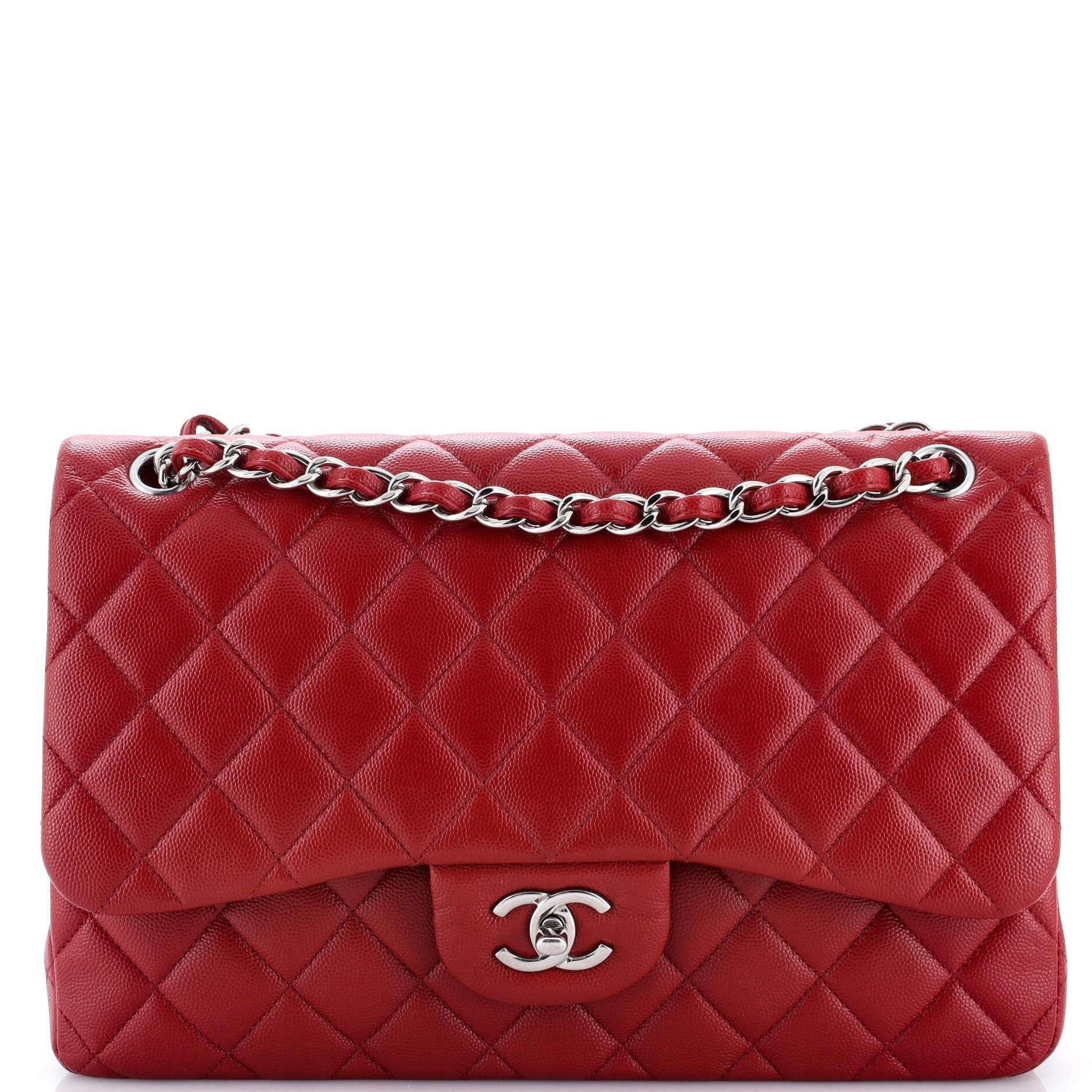 Chanel Classic Double Flap Bag Quilted Caviar Jumbo