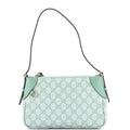 Gucci Emblem Shoulder Bag GG Coated Canvas with Leather Small