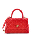 Chanel Coco Top Handle Bag Quilted Caviar Mini
