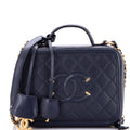 Chanel Filigree Vanity Case Quilted Caviar Medium