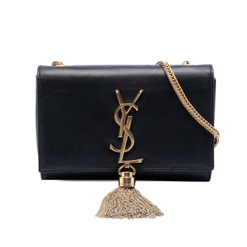 Saint Laurent Classic Monogram Tassel Crossbody Bag Leather Small