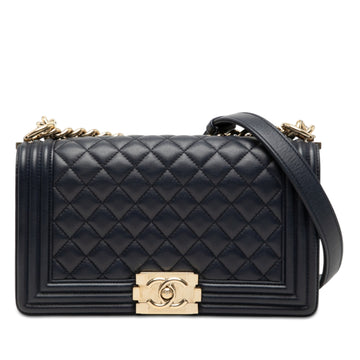 Chanel Boy Flap Bag Quilted Lambskin Old Medium