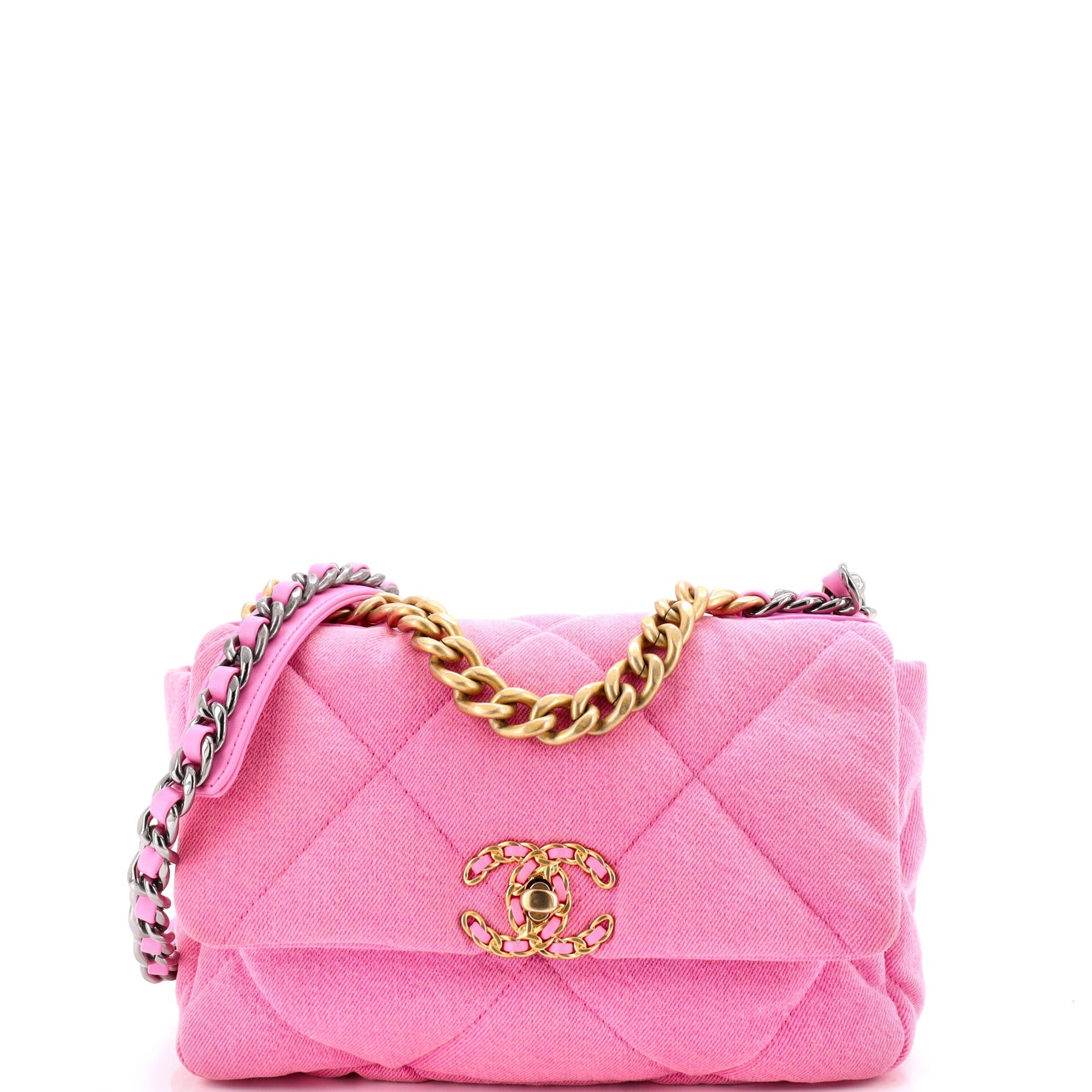 Chanel 19 Flap Bag Quilted Denim Medium