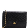 Chanel Vintage Clutch with Chain Quilted Leather Medium