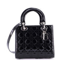 Christian Dior Lady Dior Bag Cannage Quilt Patent Medium