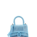 Hourglass Top Handle Bag Suede with Crystals XS