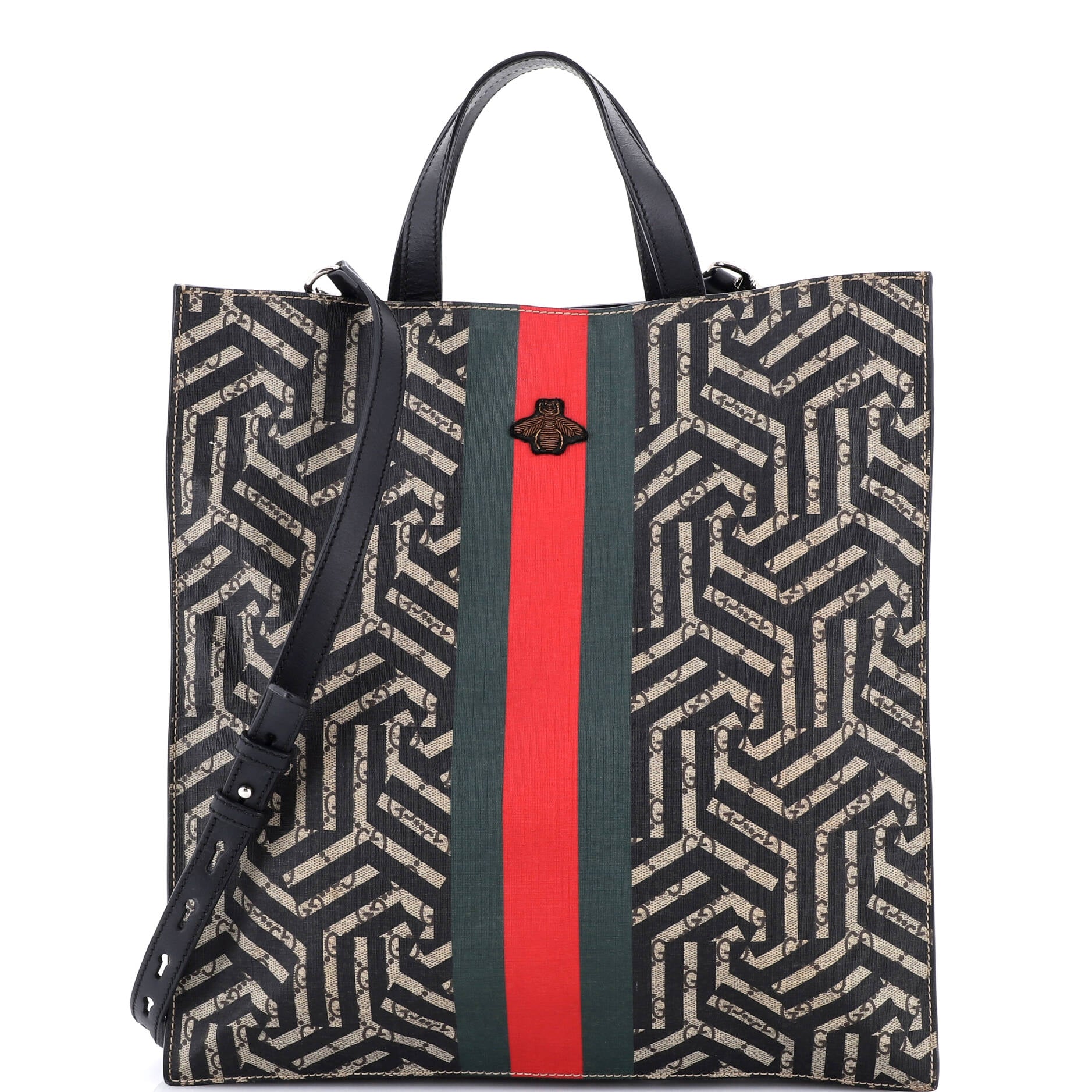 Gucci Convertible Soft Open Tote Caleido GG Coated Canvas