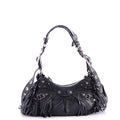 Le Cagole Giant Studs Fringe Shoulder Bag Leather XS