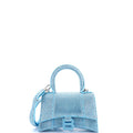 Hourglass Top Handle Bag Suede with Crystals XS