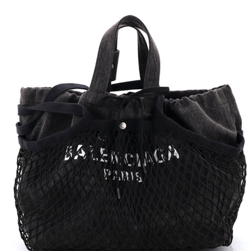 24/7 Drawstring Tote Mesh and Denim Medium