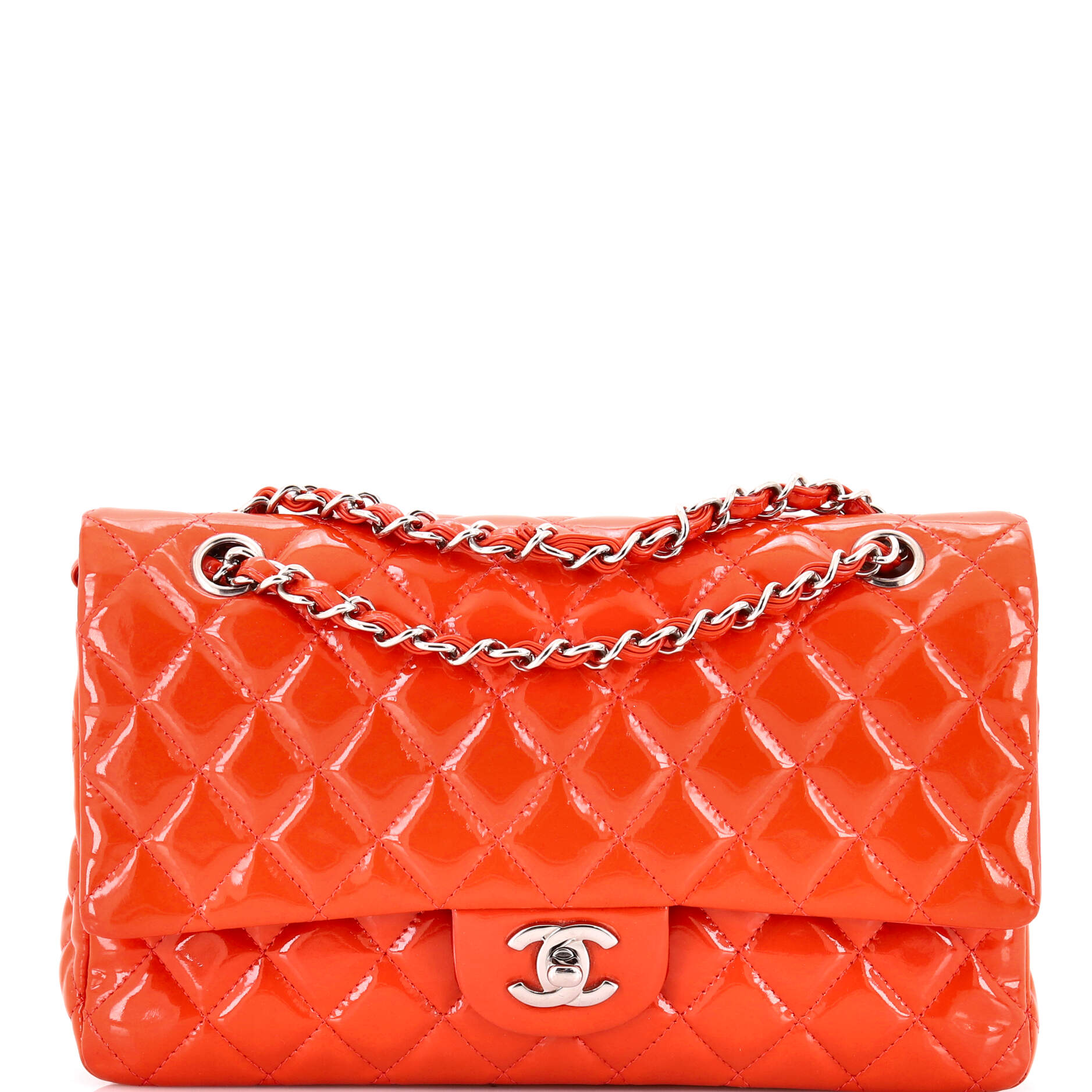 Chanel Classic Double Flap Bag Quilted Patent Medium