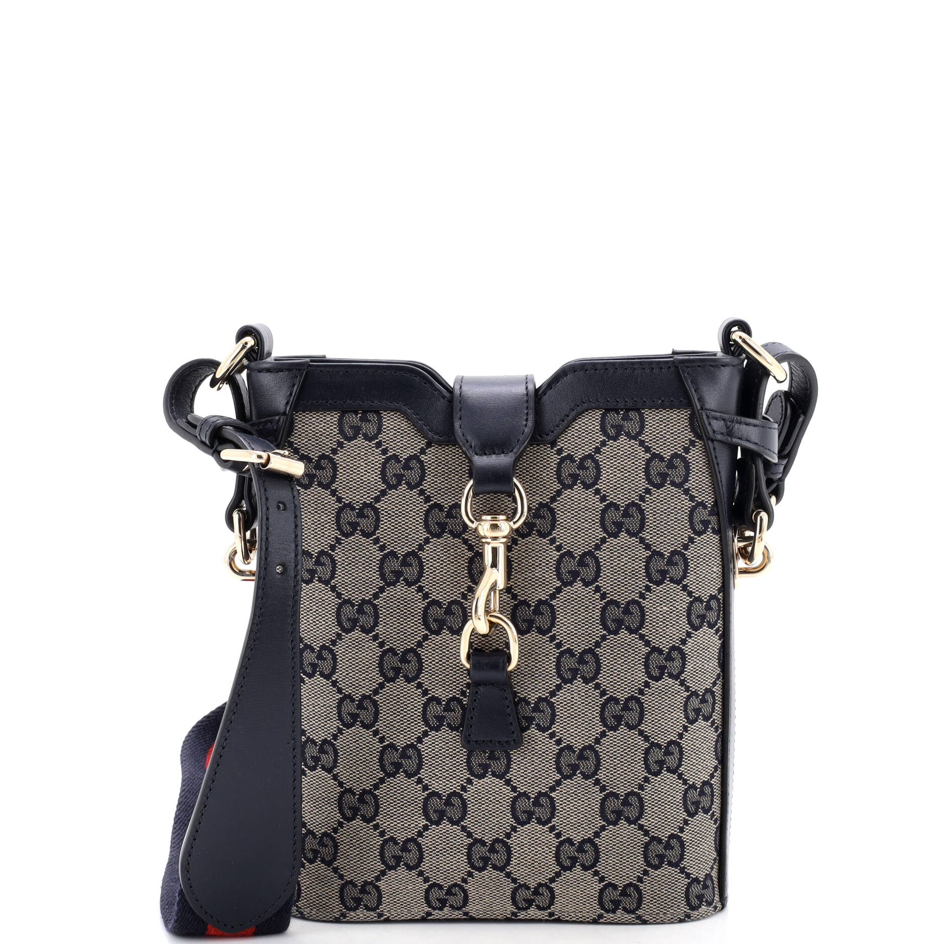 Gucci Bucket Bag GG Canvas with Leather Mini