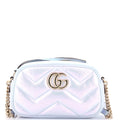 Gucci GG Marmont Shoulder Bag Chevron Iridescent Leather Small