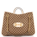 Gucci Horsebit 1955 Chain Tote GG Canvas with Leather Large