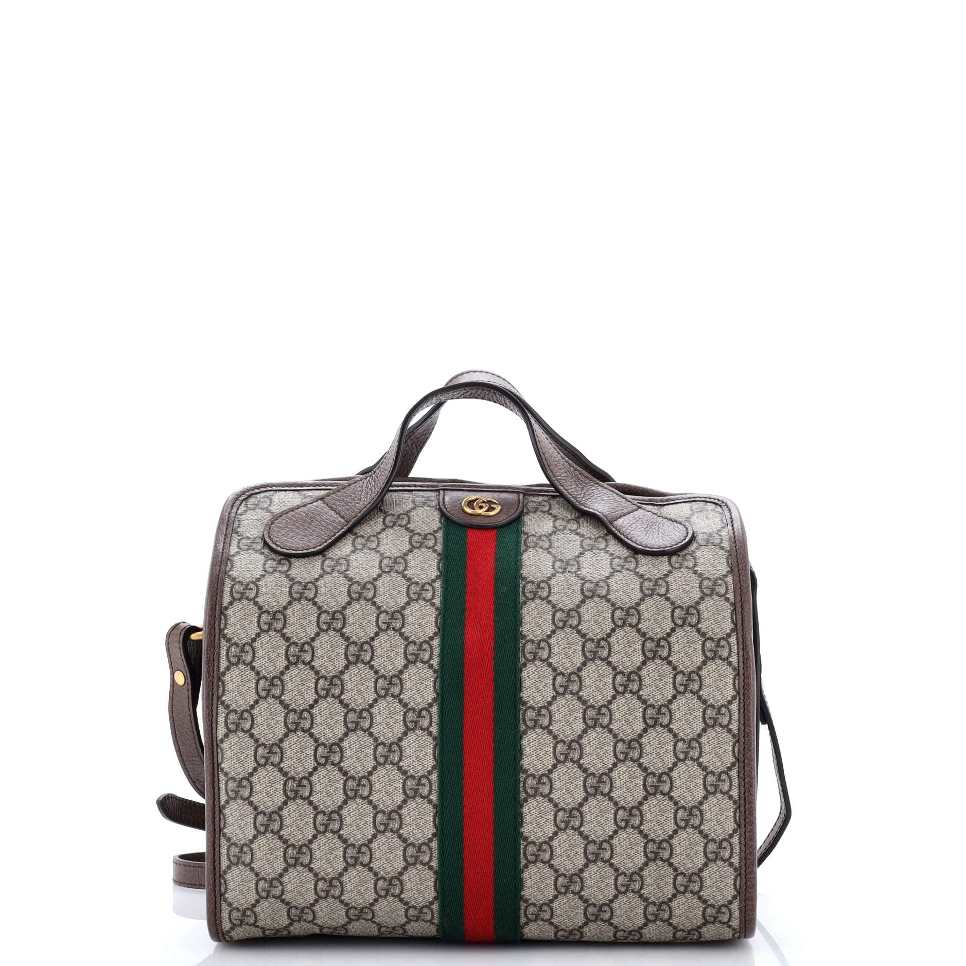 Gucci Ophidia Fold Over Duffle Bag GG Coated Canvas Mini
