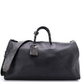 Louis Vuitton Keepall Bandouliere Bag Dark Infinity Leather with Monogram Eclipse Glaze Canvas 50