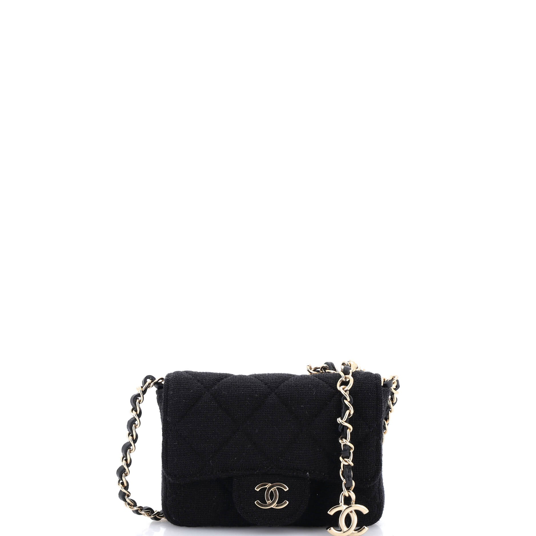 Chanel Classic Flap Chain Belt Bag Quilted Jersey Mini