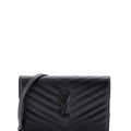 Saint Laurent Classic Monogram Wallet on Chain Matelasse Chevron Leather Small