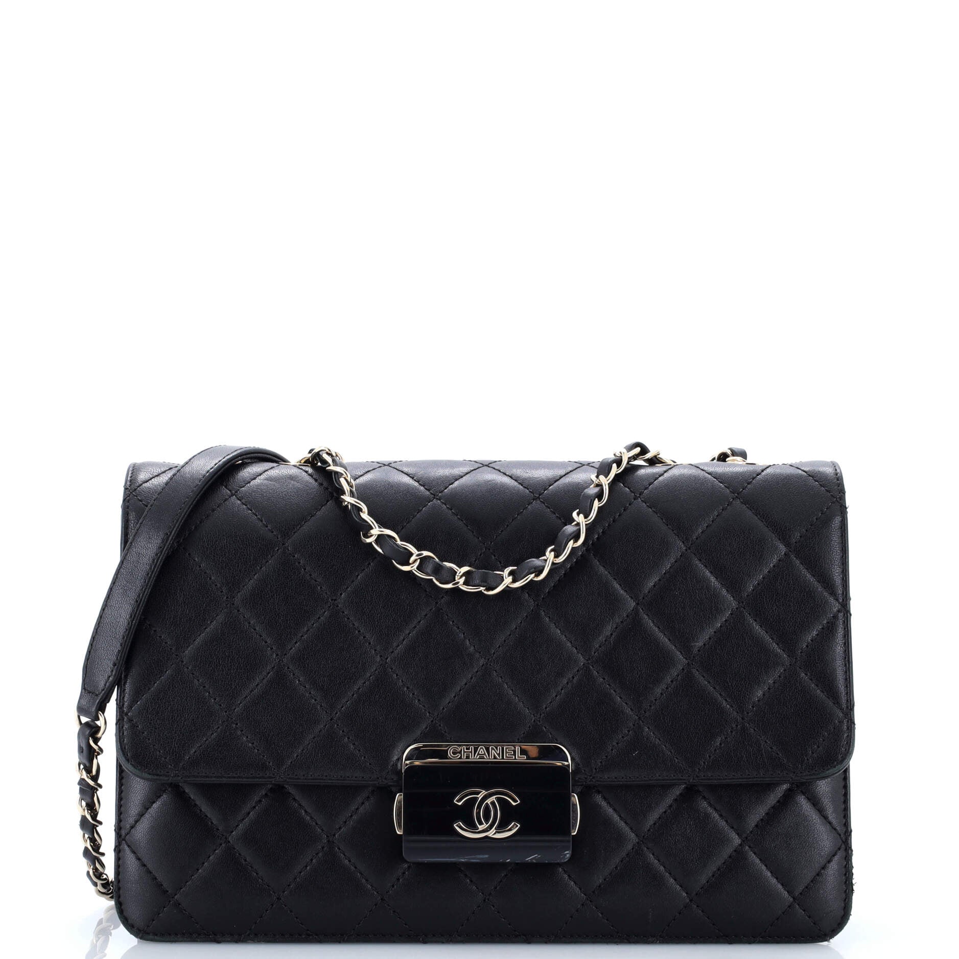 Chanel Beauty Lock Flap Bag Quilted Sheepskin Large