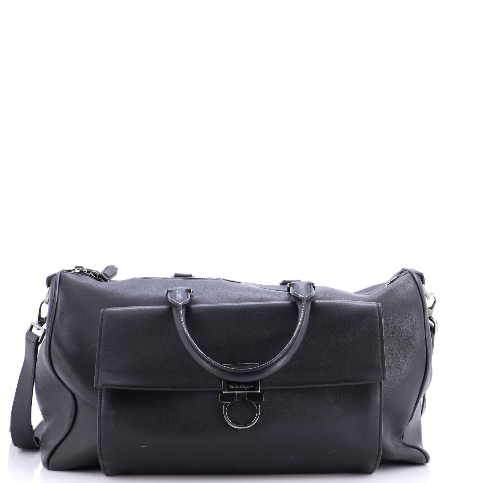 Salvatore Ferragamo Convertible Duffle Bag Leather Large