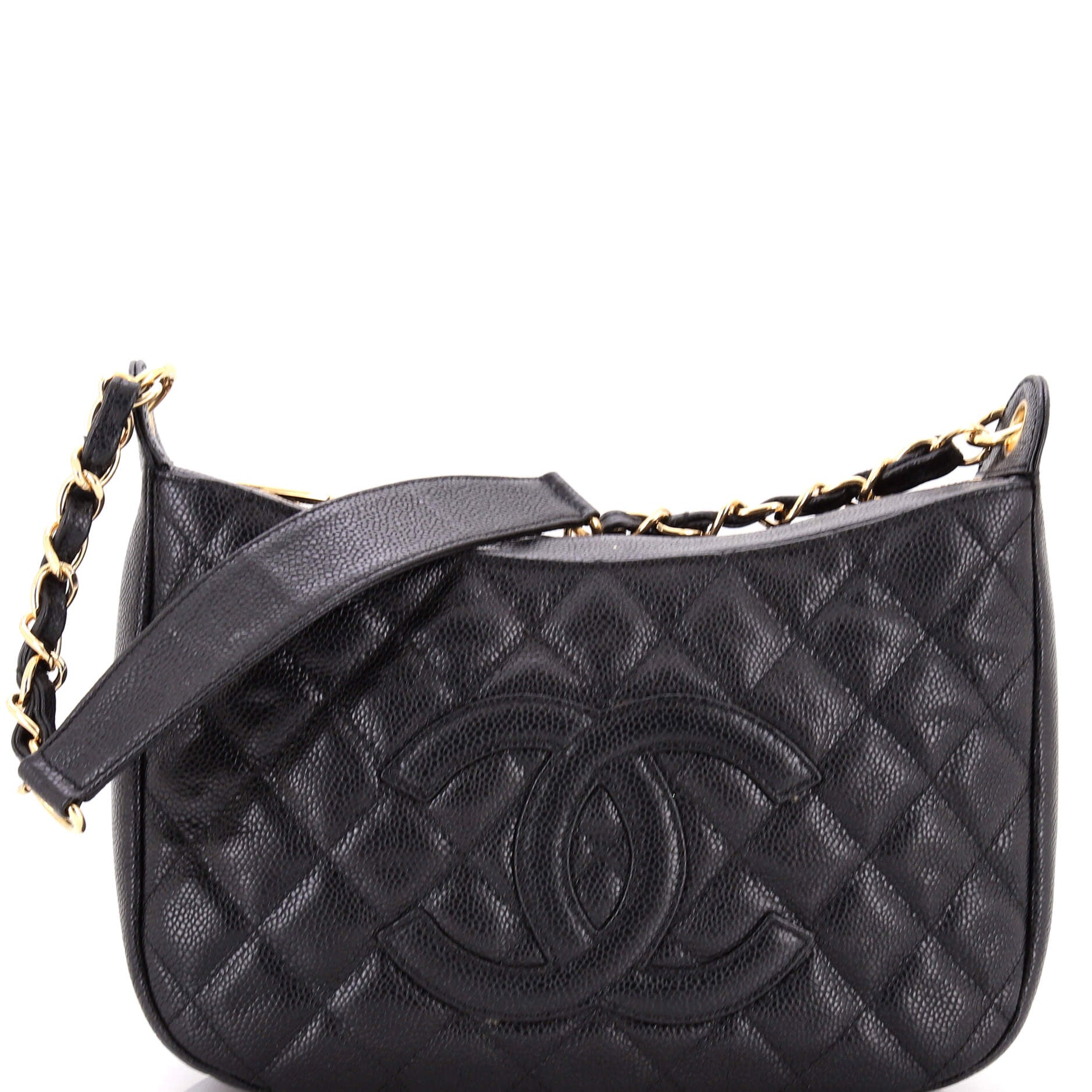 Chanel Timeless CC Chain Shoulder Bag Quilted Caviar Medium