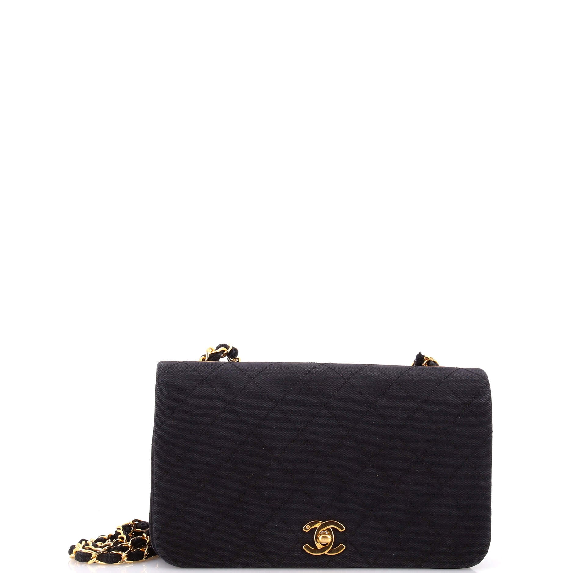 Chanel Vintage Full Flap Bag Quilted Jersey Small