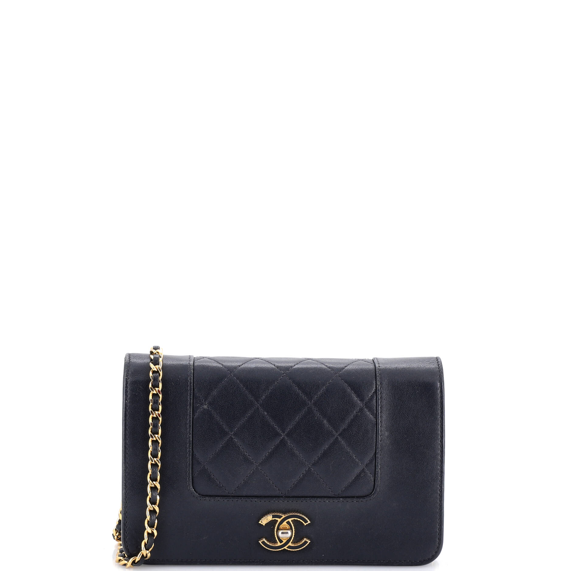 Chanel Mademoiselle Vintage Wallet on Chain Quilted Sheepskin