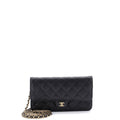 Chanel Classic Flap Phone Holder with Chain Quilted Caviar