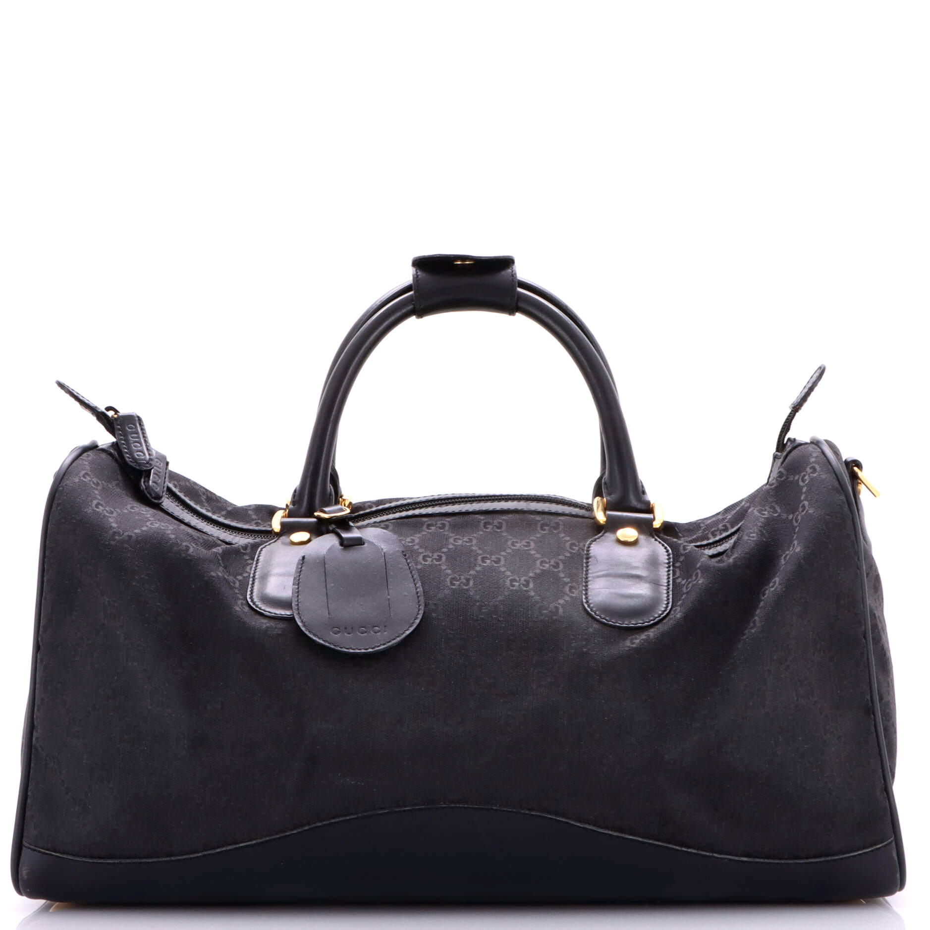 Gucci Zip Duffle Bag Vintage Web Canvas XL