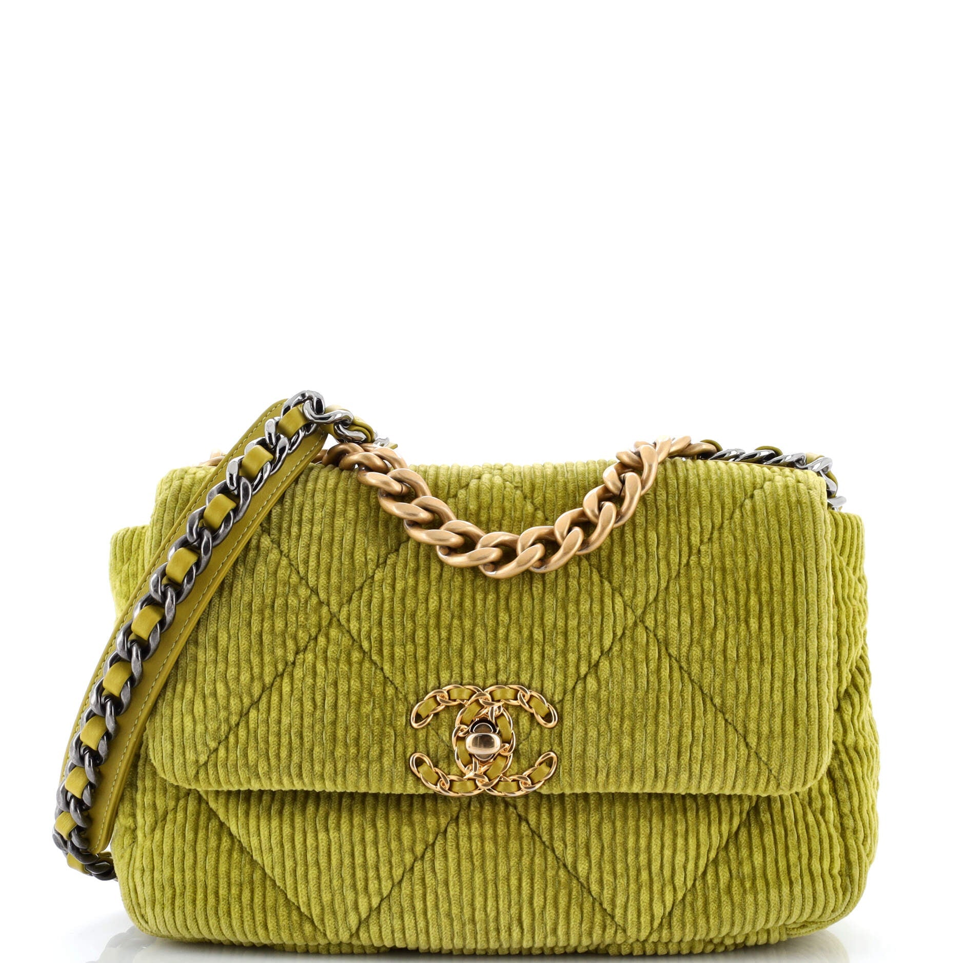 Chanel 19 Flap Bag Quilted Corduroy Medium