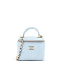 Chanel Classic Top Handle Vanity Case with Chain Quilted Lambskin Mini