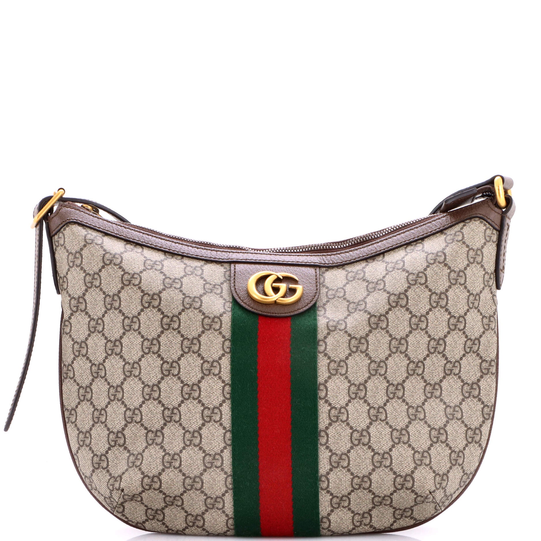 Gucci Ophidia Half Moon Hobo GG Coated Canvas Small