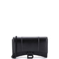 Hourglass Chain Wallet Leather with Crystal Detail