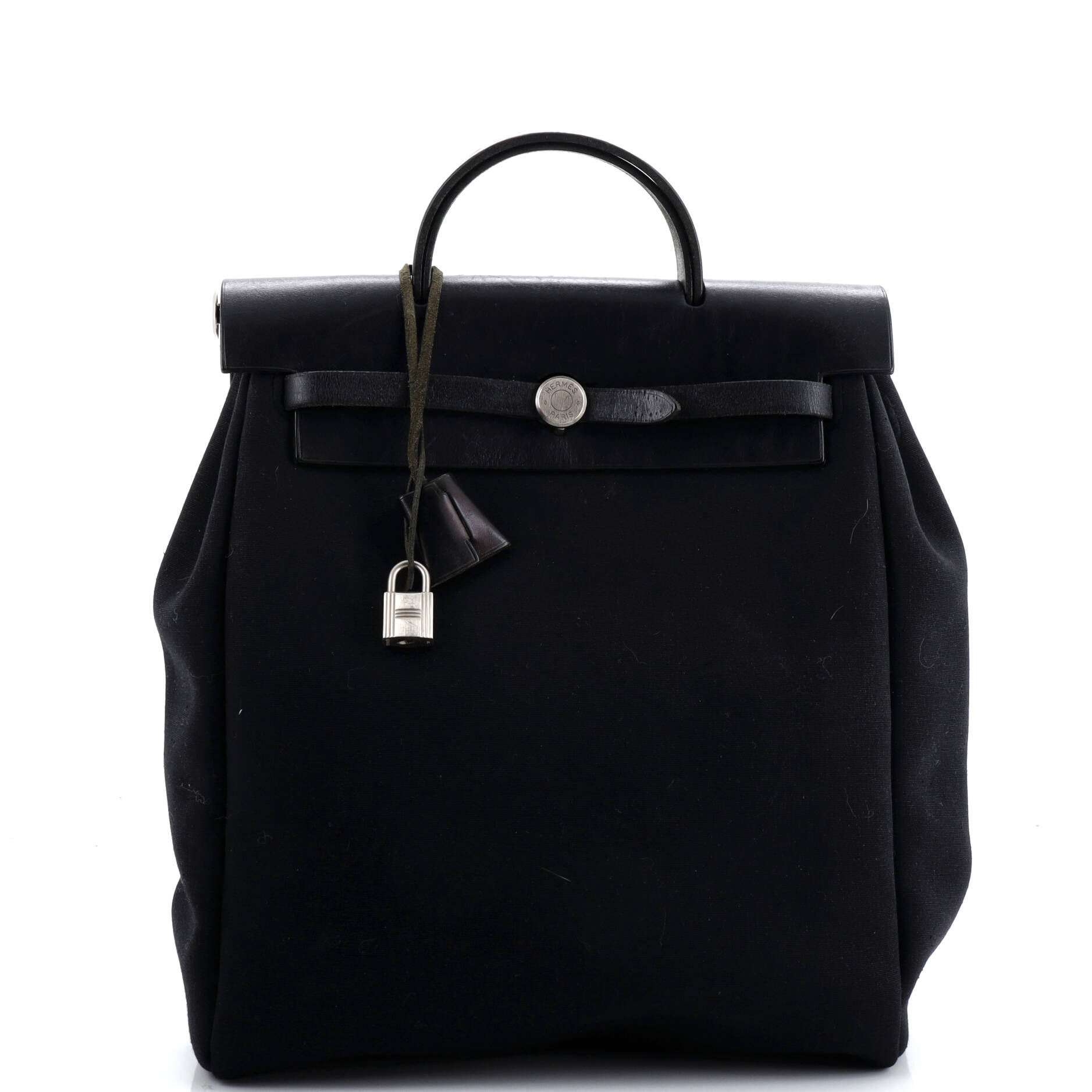 Hermes Vintage Herbag A Dos Backpack Toile and Leather GM