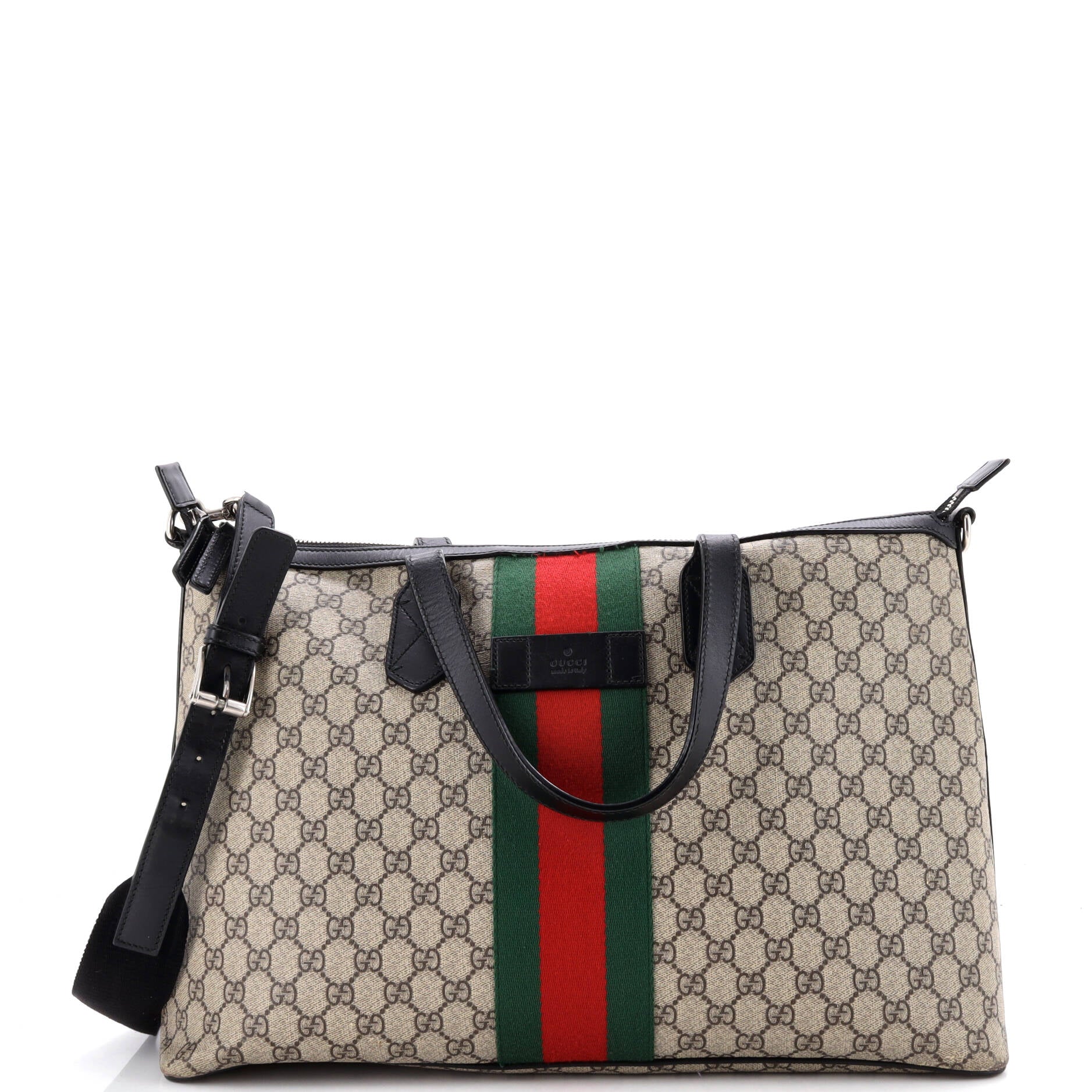 Gucci Web Duffle Bag GG Coated Canvas Medium