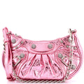 Le Cagole Giant Studs Shoulder Bag Leather with Crystals Mini
