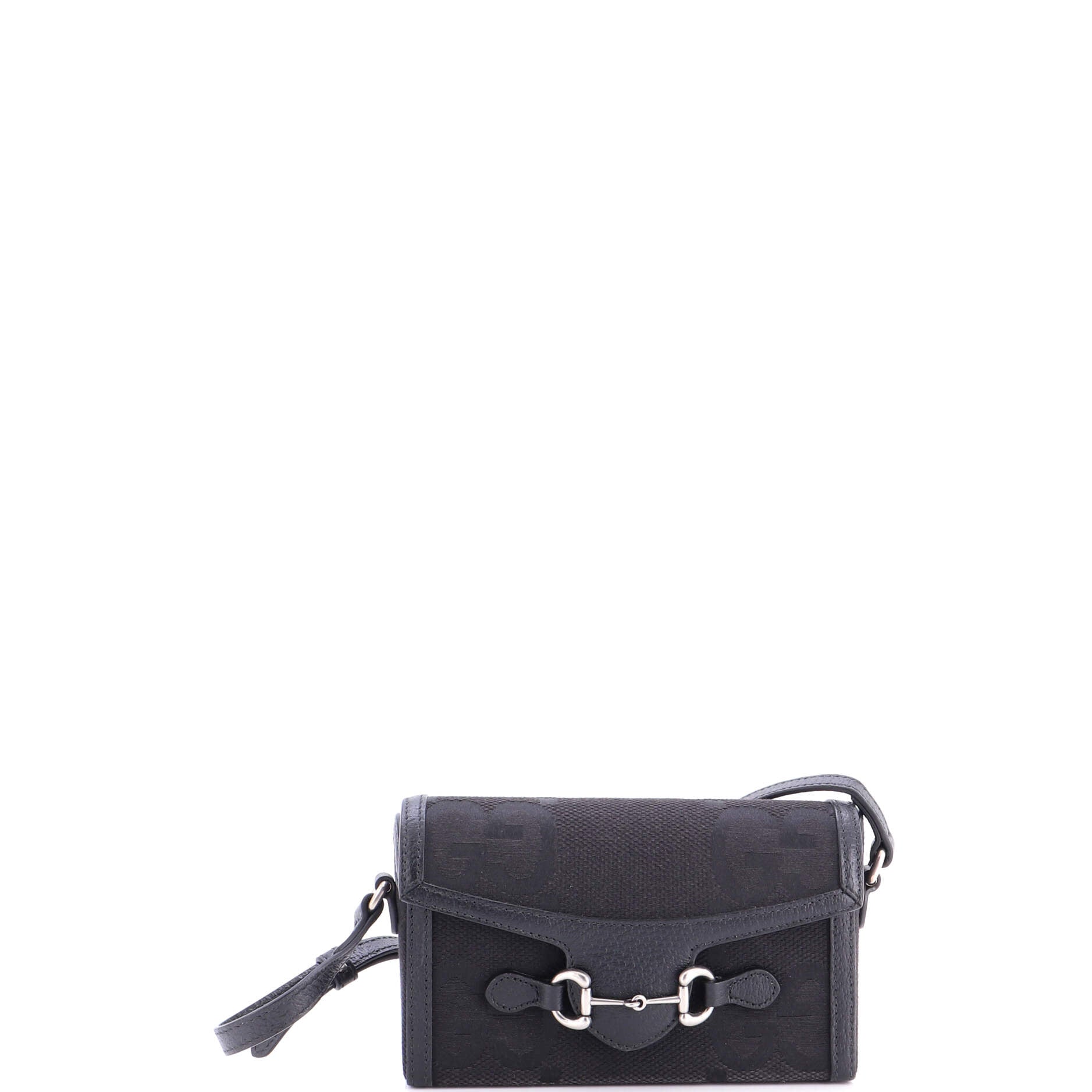 Gucci Horsebit 1955 Flap Crossbody Bag Jumbo GG Canvas Mini
