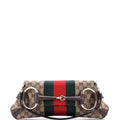 Gucci Horsebit NM Web Chain Clutch GG Canvas Medium