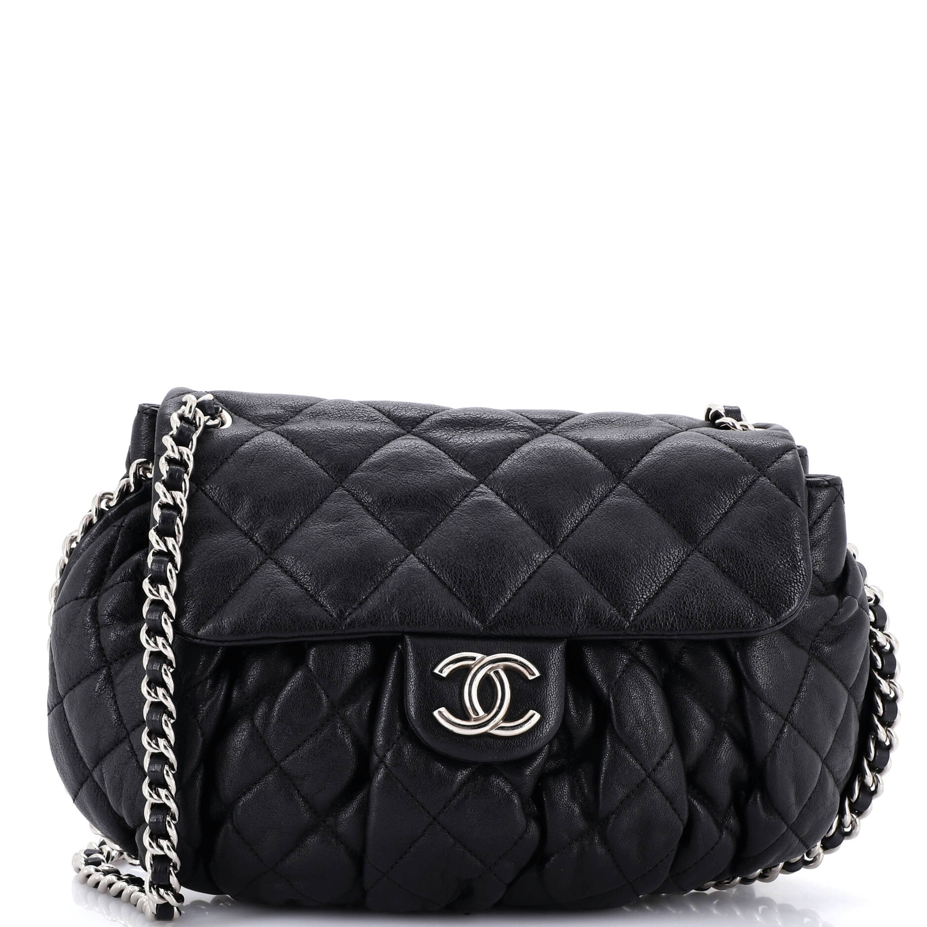 Chanel Chain Around Flap Bag Quilted Leather Medium