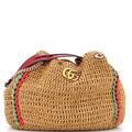 Gucci GG Marmont Chain Tote Raffia Large